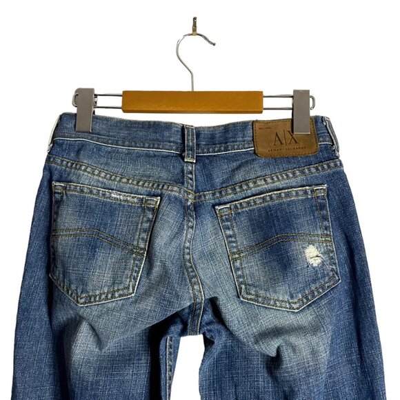 Armani Exchange Women's Viper Stone & Tint Distressed Bootcut Denim Jeans - Picture 4 of 8